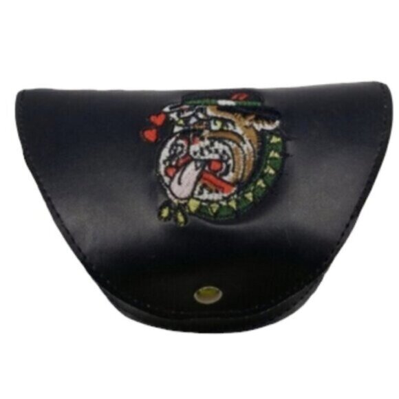 Ed Hardy Eyewear Black Embroidered Sunglass Case Skull Roses Bulldog Clo… - Picture 1 of 15